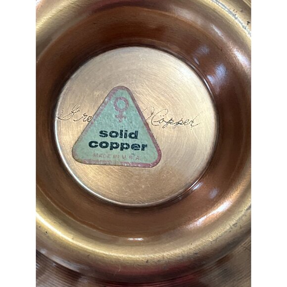 Vtg Coppercraft Guild Solid Copper Bowl – Embossed Grapevine Design, 7” Decorati - Picture 4 of 4